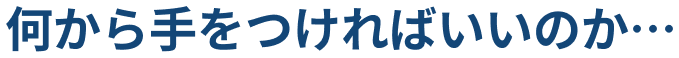 何から手をつければいいのか…